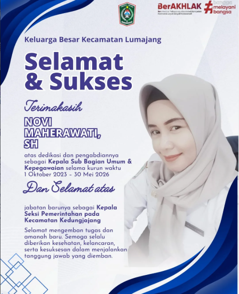 SELAMAT & SUKSES NOVI MAHERAWATI, SH