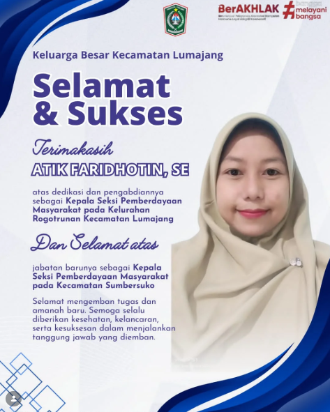 SELAMAT & SUKSES ATIK FARIDHOTIN,SE