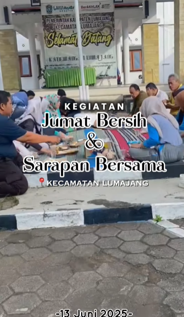 KEGIATAN JUMAT BERSIH DAN SARAPAN BERSAMA DI KECAMATAN LUMAJANG