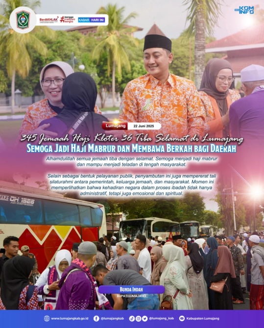 345 Jemaah Haji Kloter 36 Tiba Selamat di Lumajang