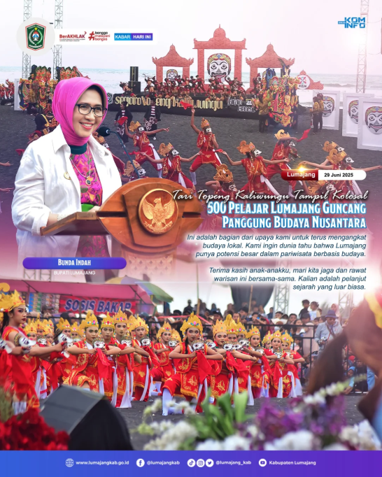TARI TOPENG KALIWUNGU TAMPIL KOLOSAL 500 PELAJAR LUMAJANG GUNCANG PANGGUNG NUSANTARA
