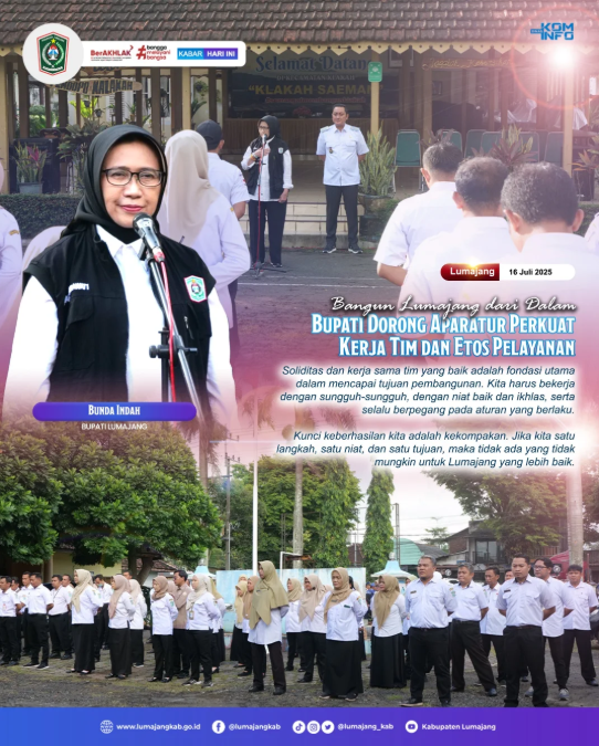 Bunda Indah, mengajak seluruh aparatur di Kecamatan Klakah untuk memperkuat kerja tim dan meningkatk