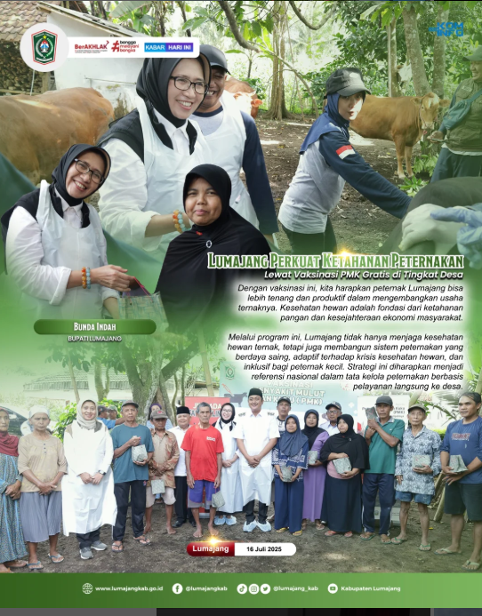 program vaksinasi PMK gratis bagi hewan ternak di Desa Duren, Klakah. 