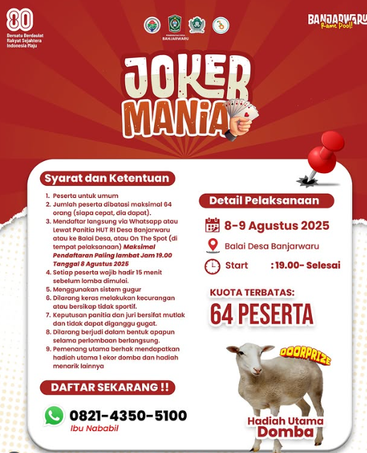 JOGER MANIA 2025 Dalam rangka menyambut HUT RI ke-80 Desa Banjarwaru