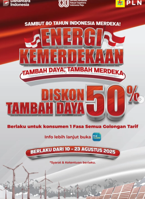 sambut HUT ke-80 RI dengan hadiah spesial dari PLN