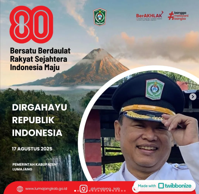 Keluarga Besar Kecamatan Lumajang mengucapkan Dirgahayu Republik Indonesia ( HUT ke 80 RI ) 