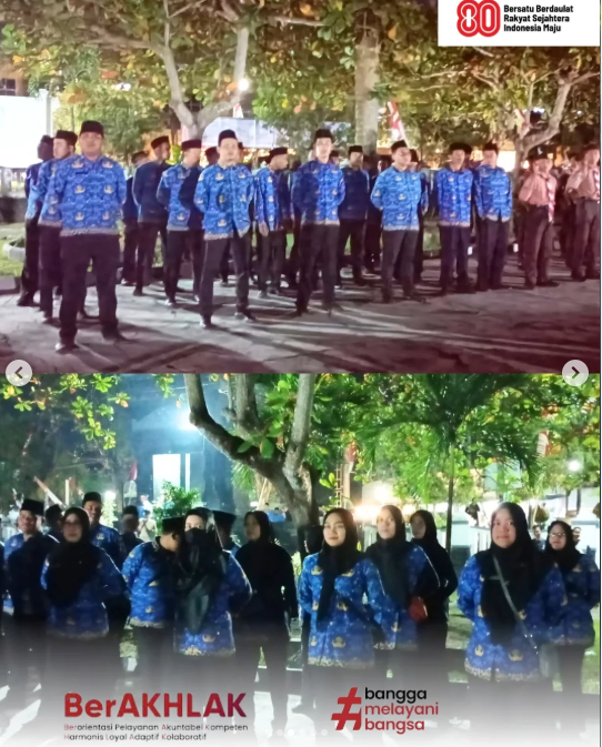 Kecamatan Lumajang turut serta dalam pelaksanaan Upacara Apel Kehormatan dan Renungan Suci 