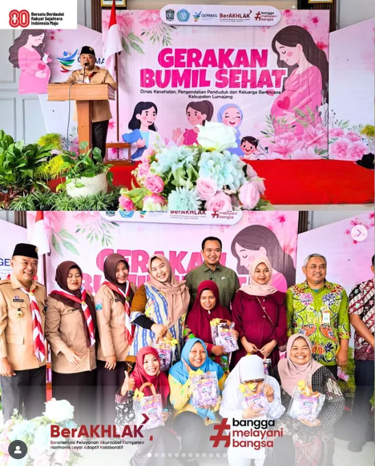 Ketua TP. PKK Kecamatan Lumajang menghadiri kegiatan Pelaksanaan Gerakan Bumil Sehat