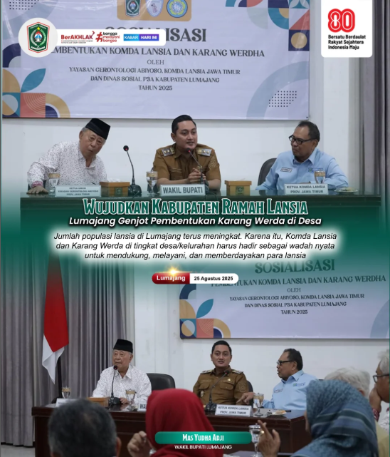 Sosialisasi Pembentukan Komda Lansia & Karang Werda di Aula Panti PKK.