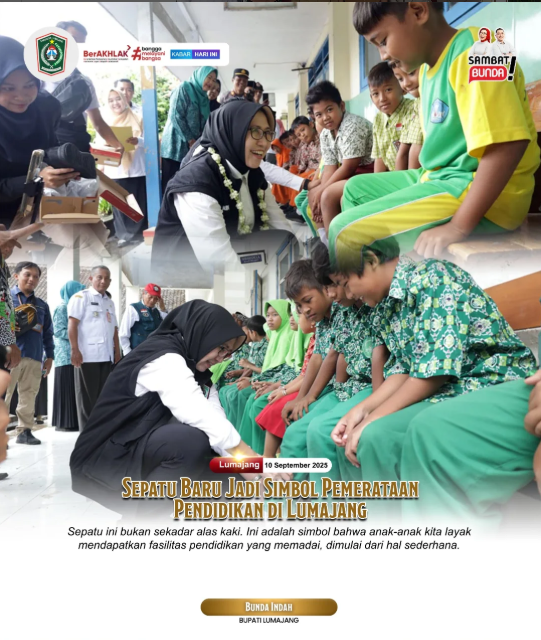 Sepatu Baru Jadi Simbol Pemerataan Pendidikan di Lumajang