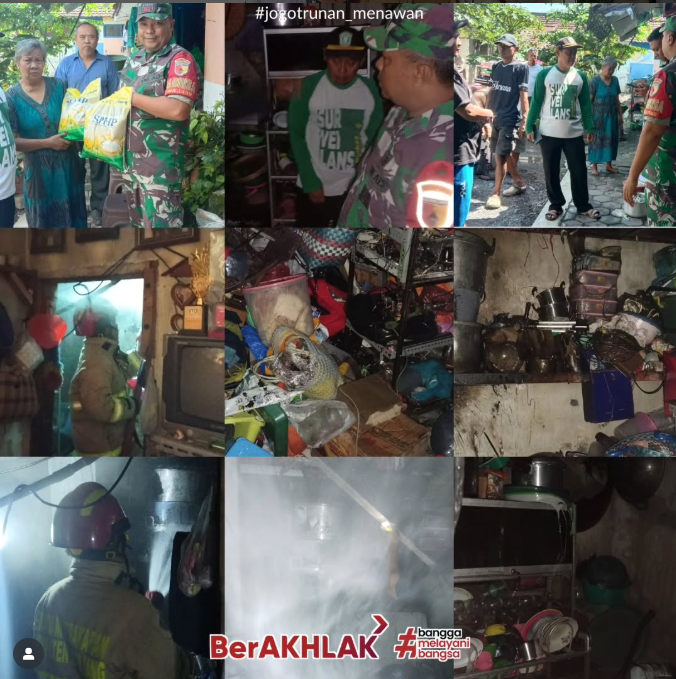 BENCANA KEBAKARAN RUMAH 1 WARGA RT 001 RW 009 KELURAHAN JOGOTRUNAN