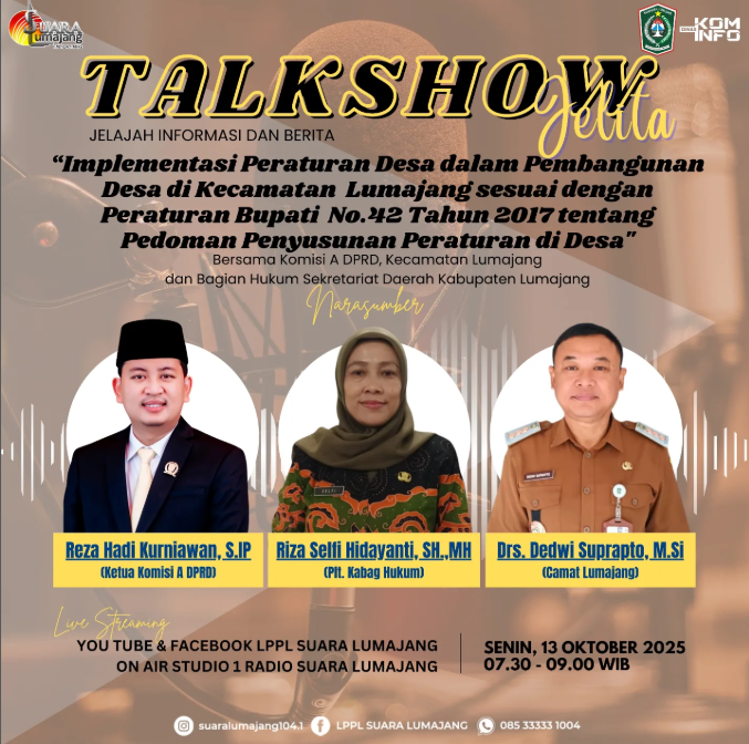 CAMAT LUMAJANG MENJADI NARASUMBER GIAT TALKSHOW JELITA