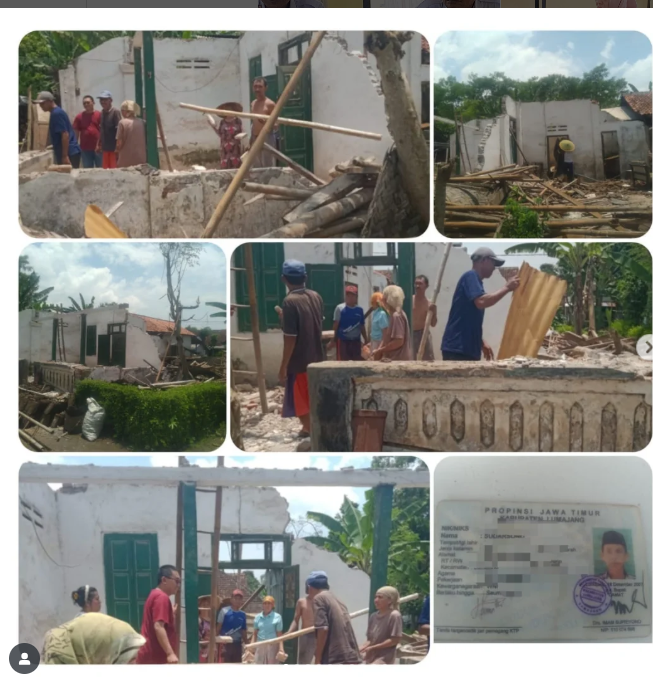 Laporan Kejadian Rumah Roboh Akibat Angin Kencang