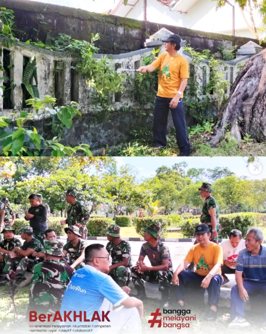 Kegiatan Karya Bakti TNI Pembersihan Taman Makam Pahlawan (TMP) dalam Rangka Memperingati HUT Korem 