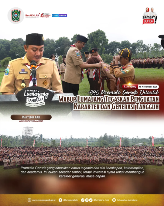 846 Pramuka Garuda Dilantik, Mas Yudha Tekankan Penguatan Karakter dan Generasi Tangguh