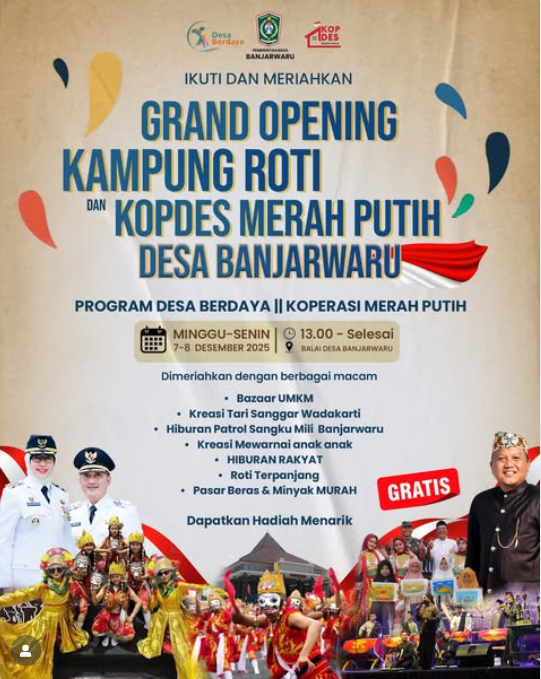 GRAND OPENING KAMPUNG ROTI & KOPDES MERAH PUTIH