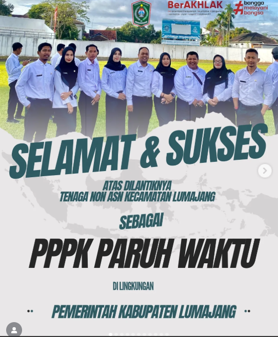 Selamat dan sukses atas pelantikan 9 Tenaga Non ASN Kecamatan Lumajang