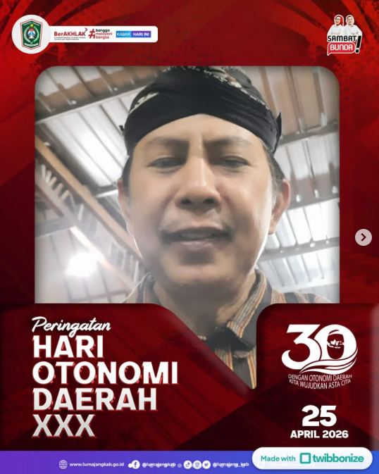 Kecamatan Lumajang mengucapkan Selamat Memperingati Hari (Otoda) Tahun 2026