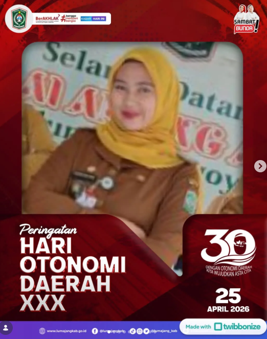 Kelurahan Jogoyudan  mengucapkan Selamat Memperingati Hari  (Otoda) Tahun 2026