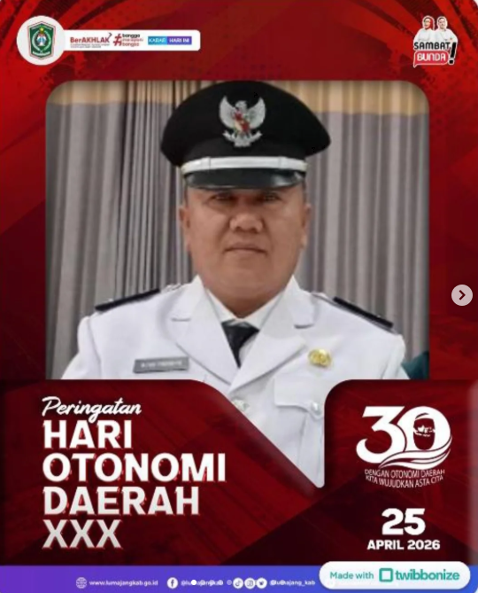 Pemdes Denok mengucapkan Selamat Memperingati Hari (Otoda) Tahun 2026