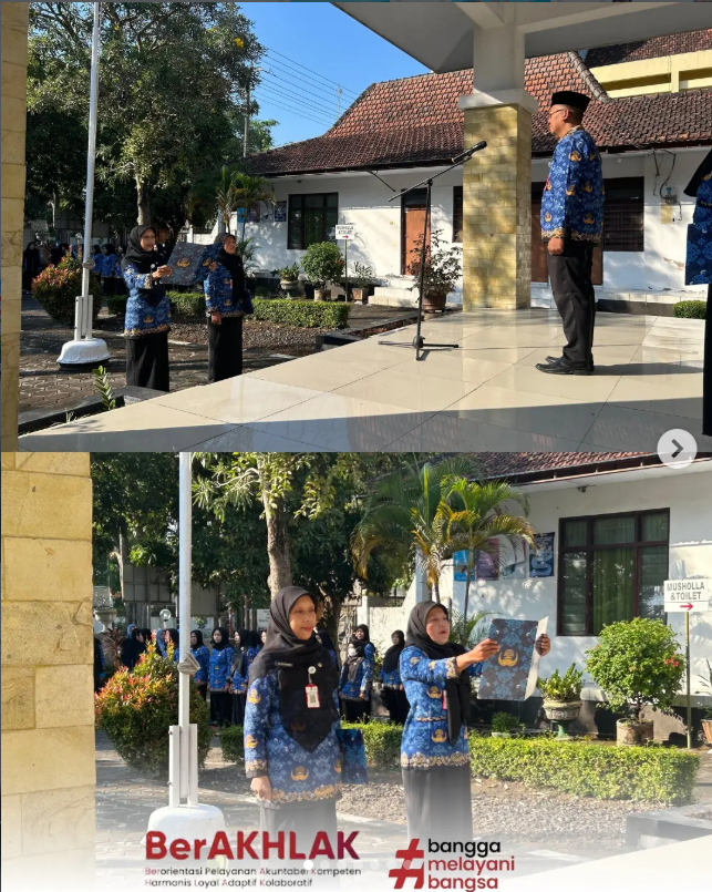 Kegiatan Apel bertempat di Halaman Kantor Kecamatan Lumajang